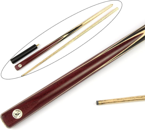 57in Hand Spliced English Pool Cue 2pc 7.5mm Tip Ash Ebony + Extension