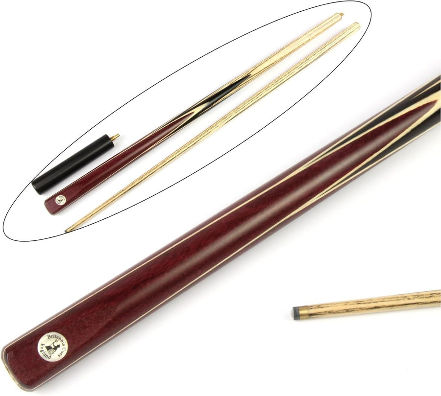 57in Hand Spliced English Pool Cue 2pc 7.5mm Tip Ash Ebony + Extension