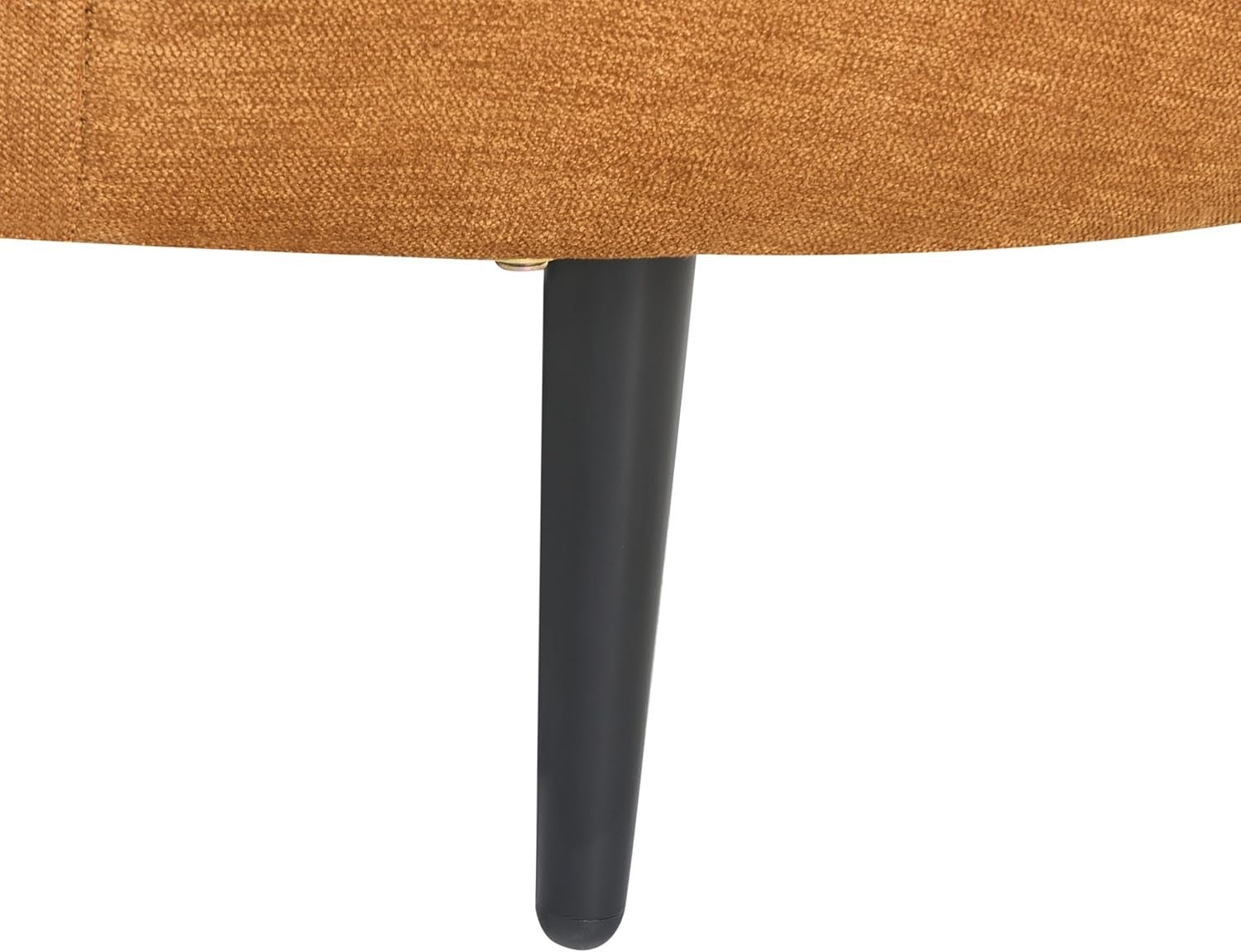 Modern Right Hand Orange Fabric Chaise Lounge Soft Upholstery Metal Legs