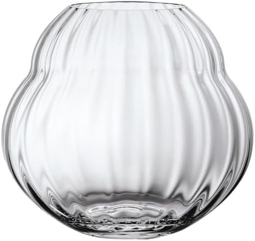 Crystal Glass Vase 17cm Round Modern Flower Vase Table Centrepiece Decor