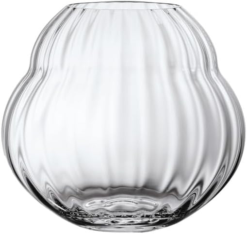 Crystal Glass Vase 17cm Round Modern Flower Vase Table Centrepiece Decor