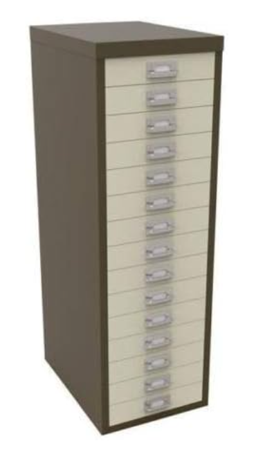 Coffee Multi Drawer Filing Cabinet 15 Drawer A4 86cm Office Storage