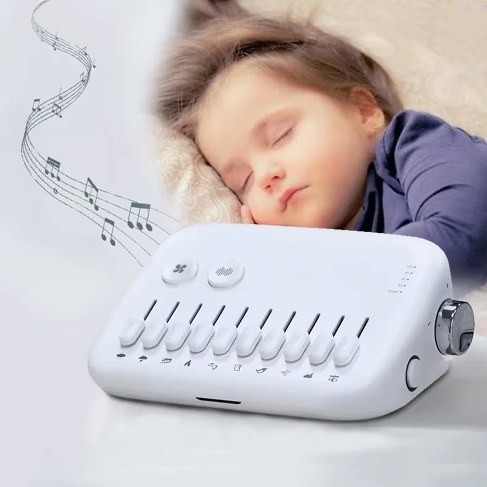 Sleep Sound Machine with 10 Nature Sounds & Night Light, White, Timer