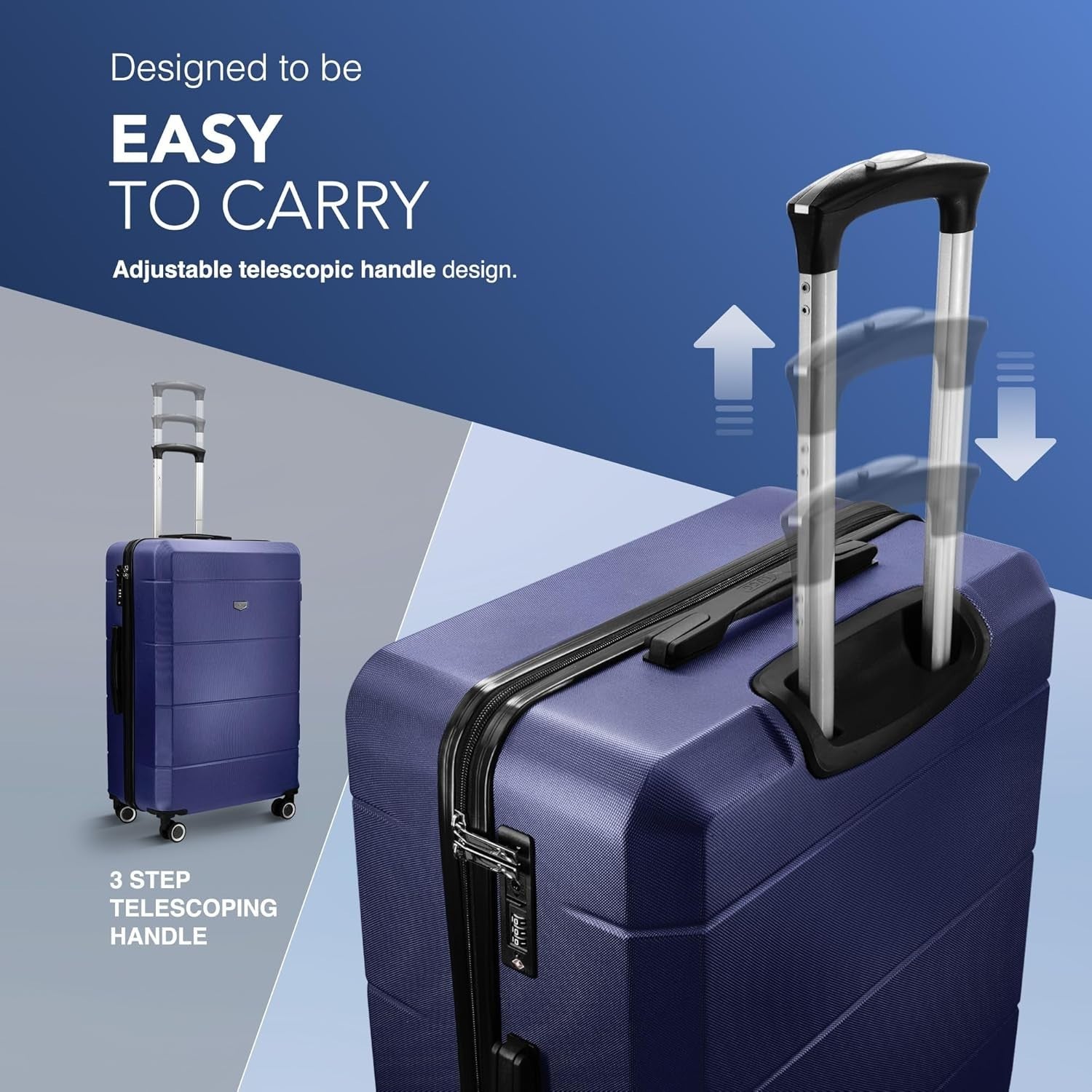 Large Checked Travel Suitcase 28” ABS Hard Shell 4 Wheel Spinner TSA