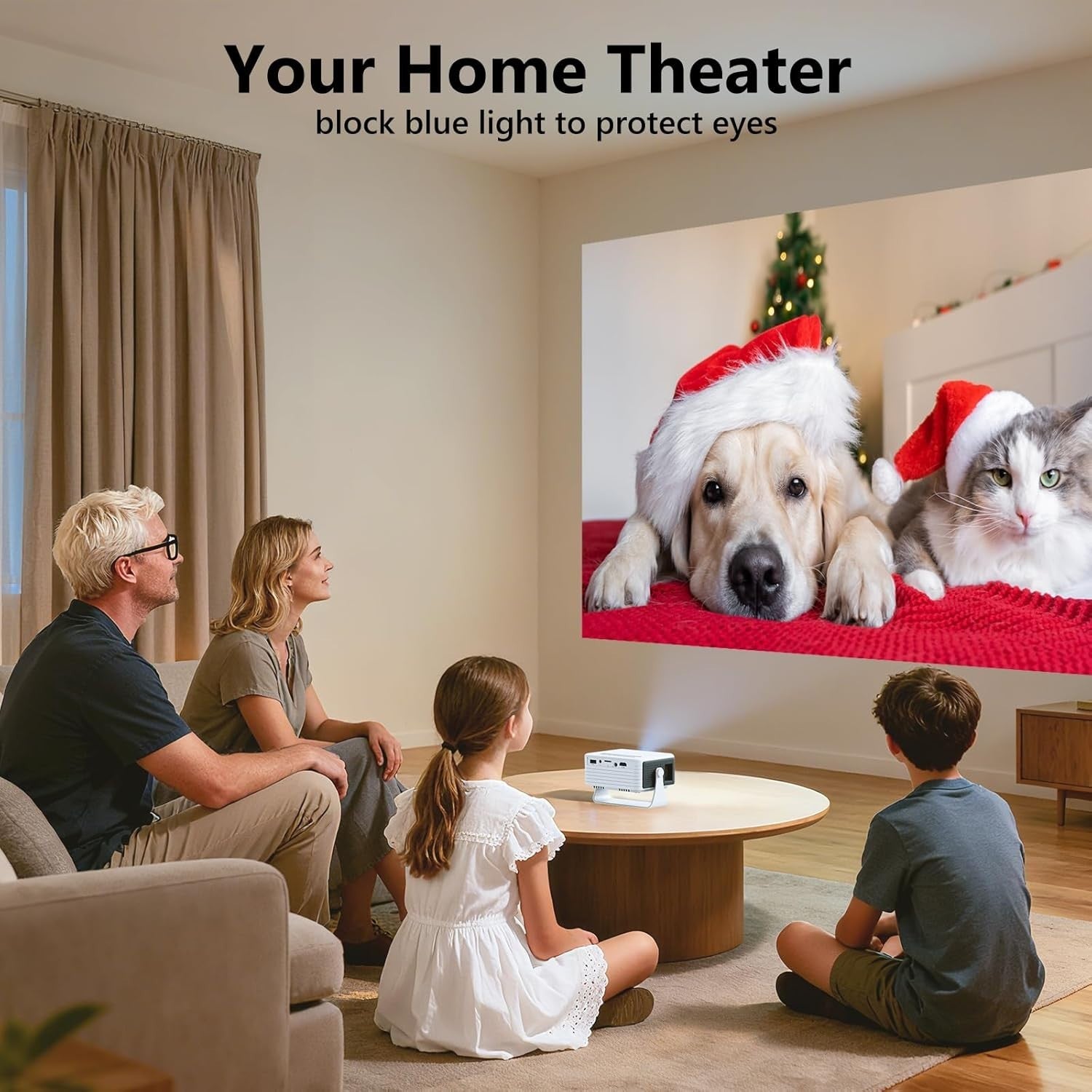 Mini 1080P Phone Projector 15000 Lumens Portable Home Cinema Pocket Size
