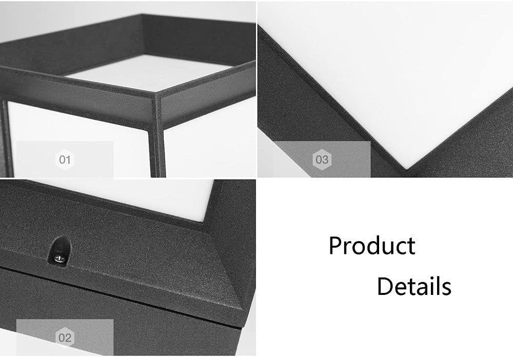 Outdoor Square Pillar Light Modern Black Aluminum Post Lantern Waterproof