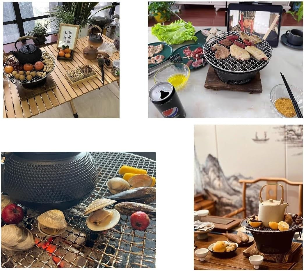 Mini Cast Iron Charcoal BBQ Grill Tabletop Stove – Portable Outdoor Hibachi