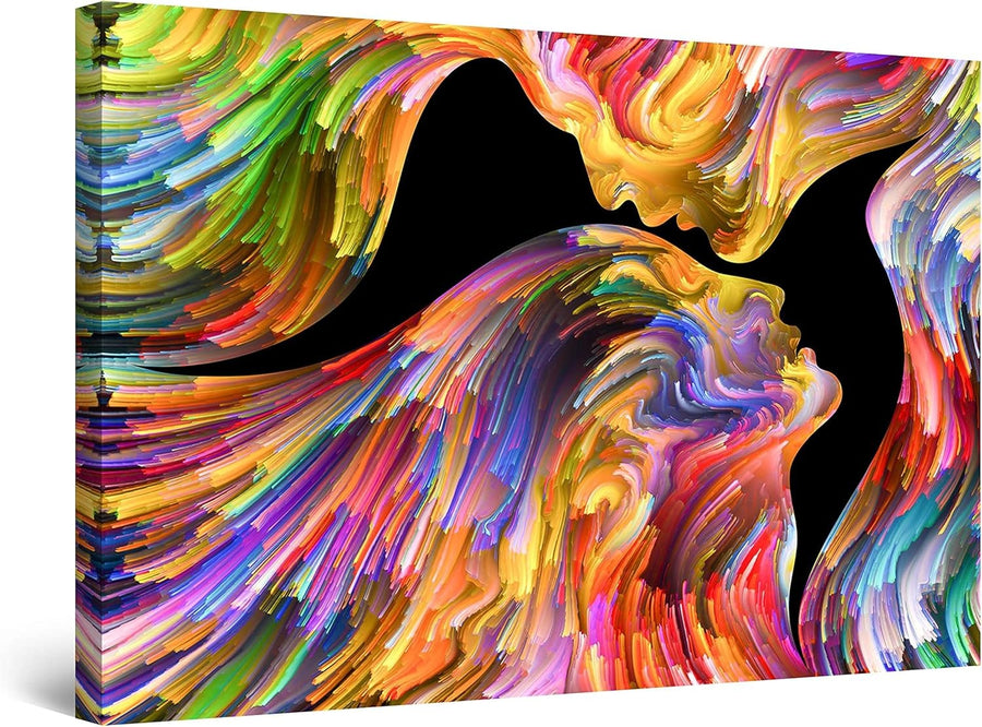Large Abstract Canvas Wall Art 90x60cm Colourful Framed Print