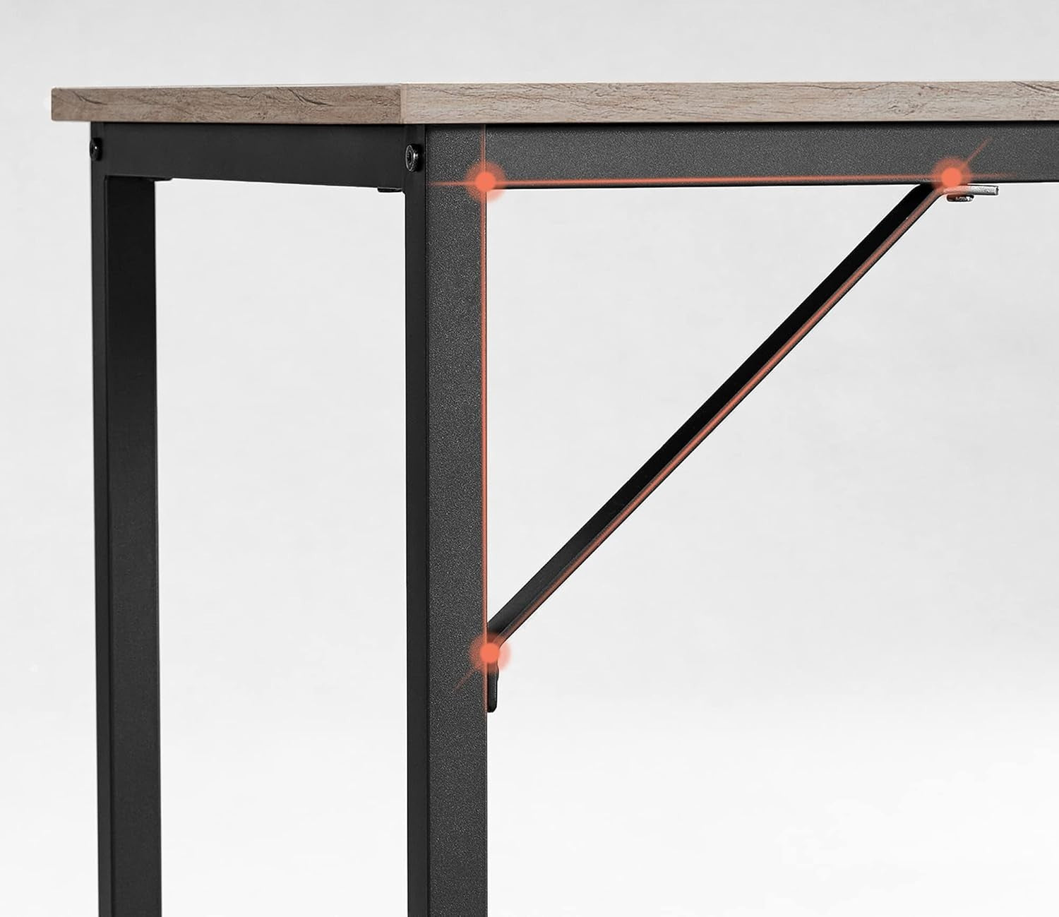 Modern Industrial Office Desk 135 x 60cm Greige & Black Table