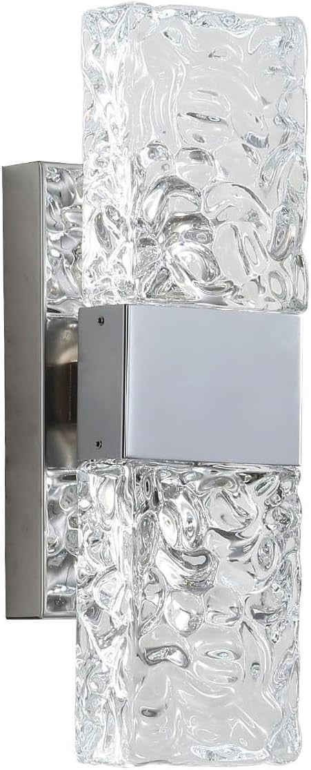 Silver LED Wall Light with Nordic Crystal Design, Energy Efficient, Indoor