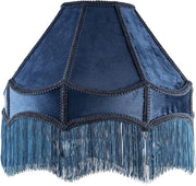 Victorian Empire Velvet Lampshade Midnight Blue Tassel Pendant 40cm