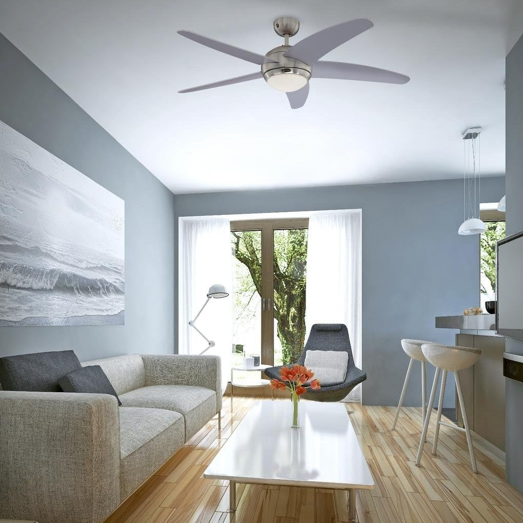 Westinghouse Bendan 52" Ceiling Fan, Satin Chrome, Silver Blades, Remote