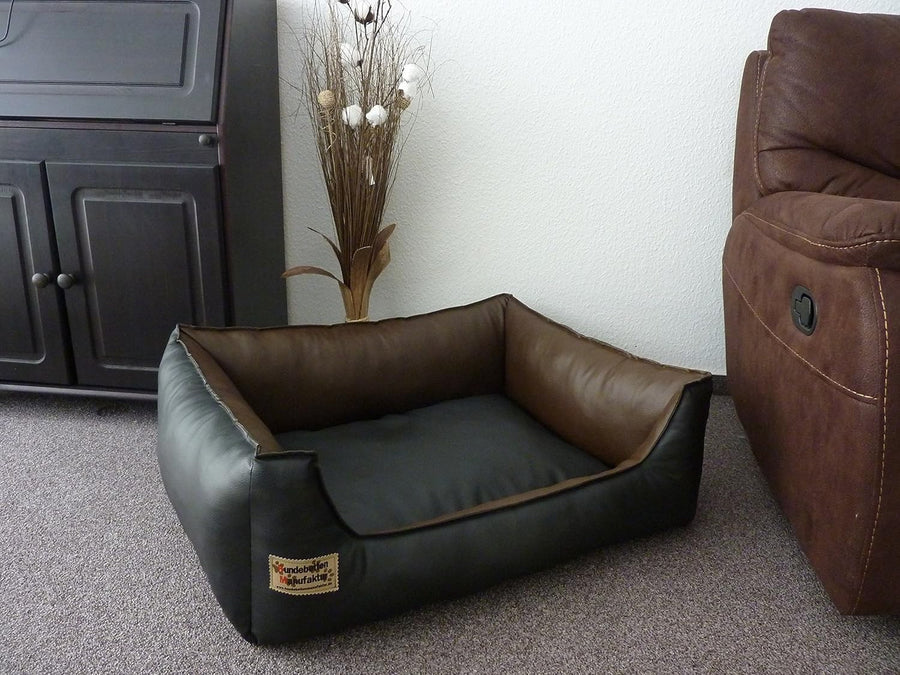 105x80cm Luxury Faux Leather Dog Bed Durable Easy Clean