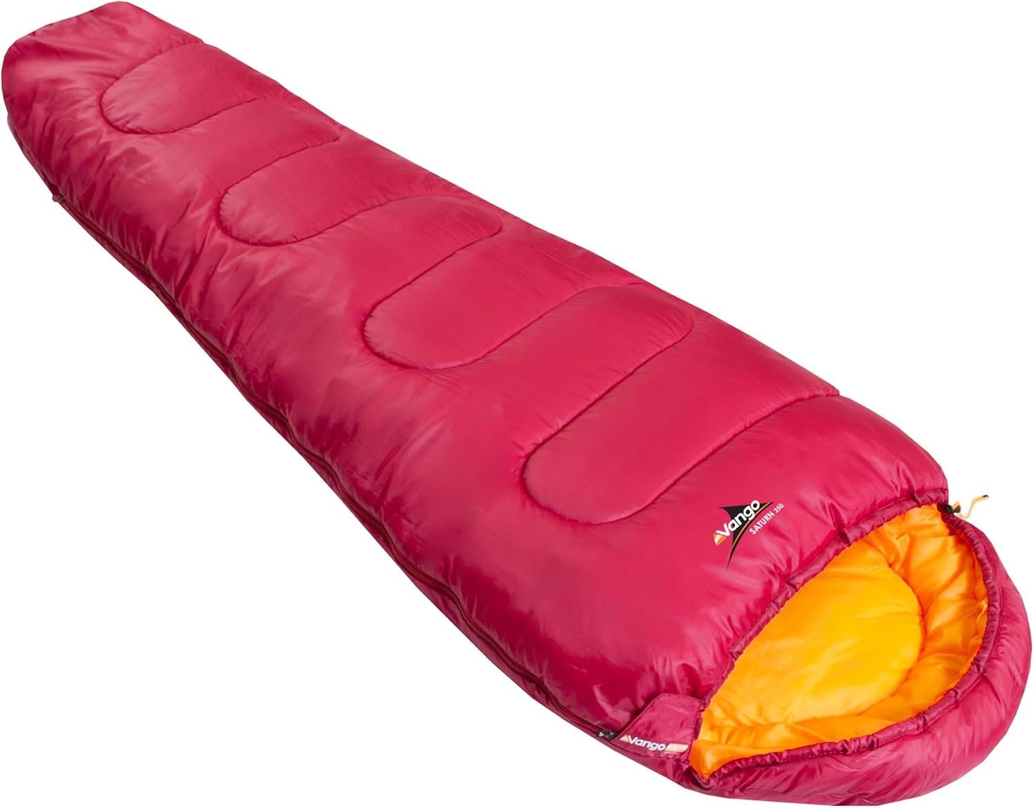 Sleeping Bag & Single Air Bed Bundle Camping Set Raspberry Inflatable Mattress