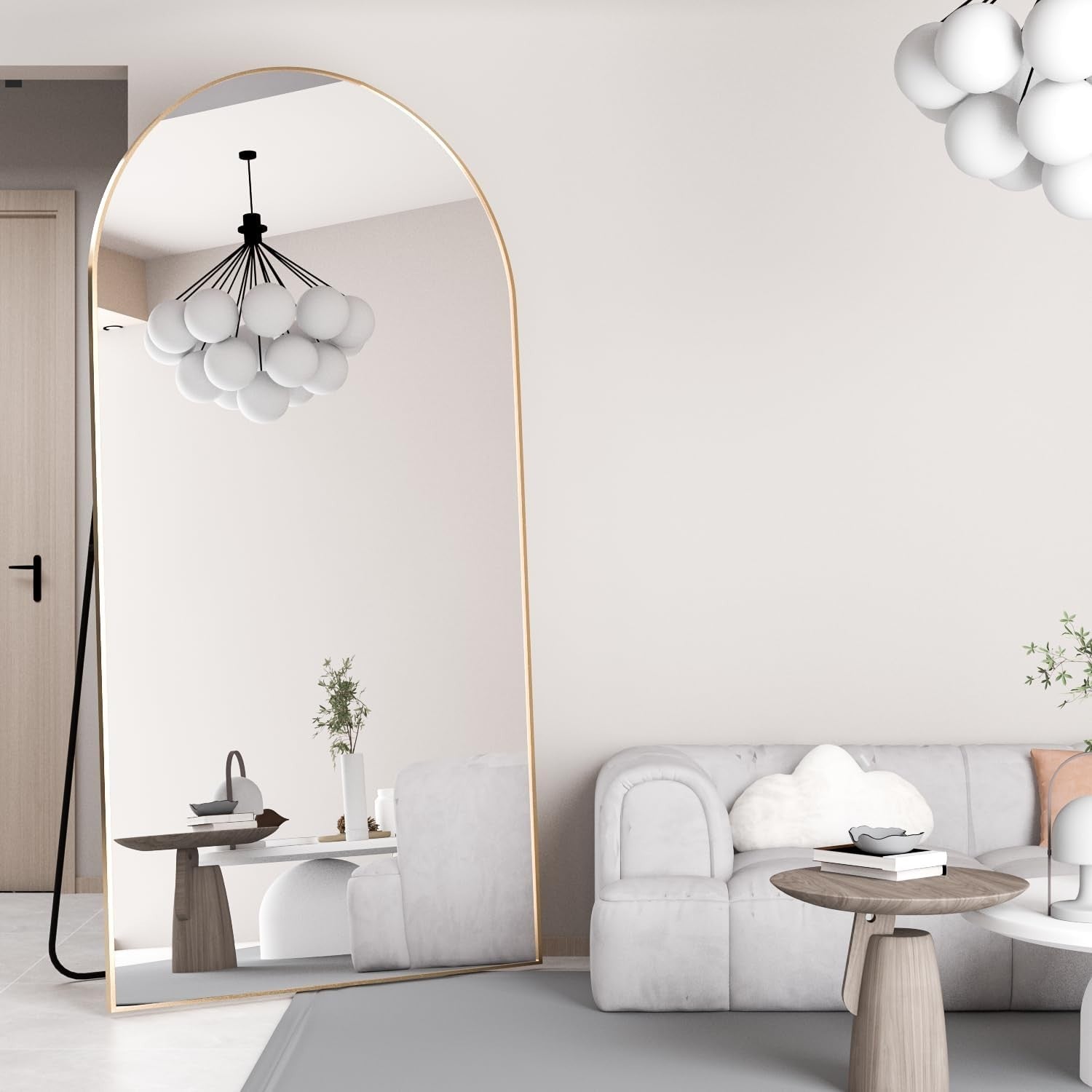 198x96cm Gold Arch Full Length Mirror Wall Leaning Floor Standing Luxury