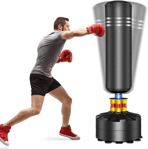 69in Free Standing Punch Bag Heavy Duty Suction Base Kickboxing