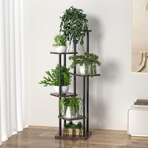 6 Tier Metal Plant Stand Indoor Outdoor Tall Corner Flower Shelf Home & Balcony