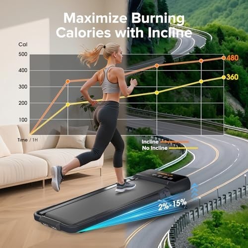 3-in-1 Foldable Walking Treadmill w/ Auto Incline & LED Display