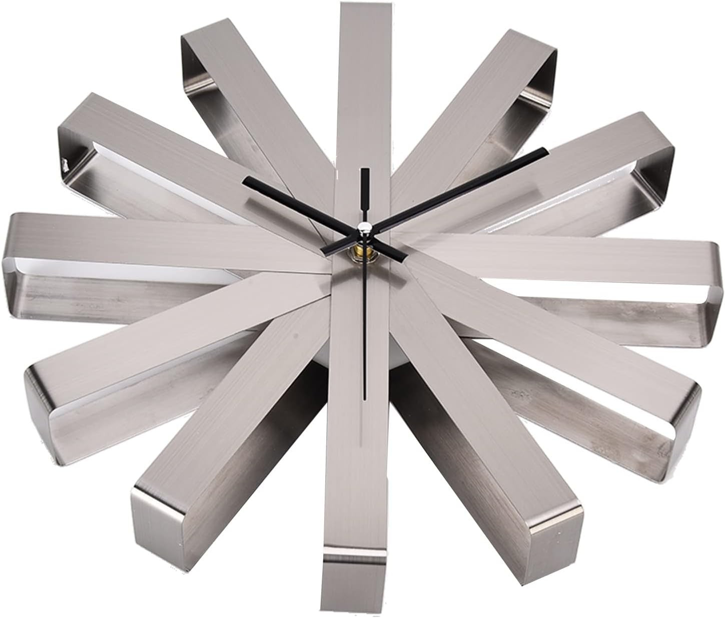 Modern Stainless Steel Wall Clock 11.8" Silent Non-Ticking Decorative Home Clock
