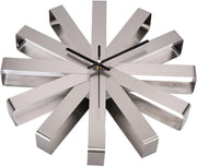 Modern Stainless Steel Wall Clock 11.8" Silent Non-Ticking Decorative Home Clock