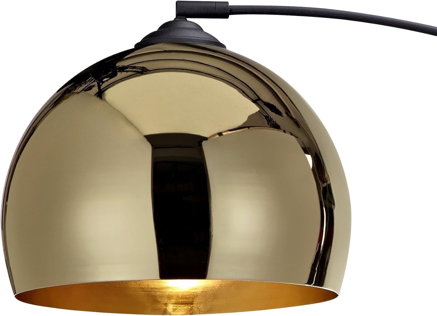 Adjustable Gold Arc Floor Lamp with Marble Base for Living Room & Office
