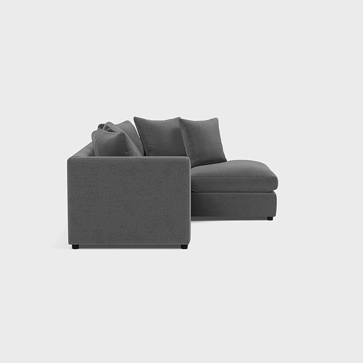 4 Seater L Shape Corner Sofa Right Hand Chenille Grey – Modern & Comfy