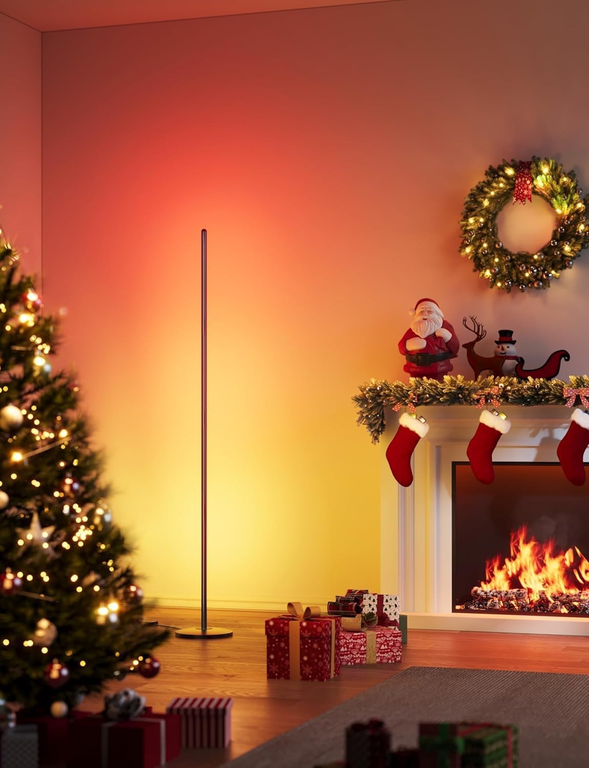 Smart RGB Corner Floor Lamp App Control Music Sync Dimmable LED Light