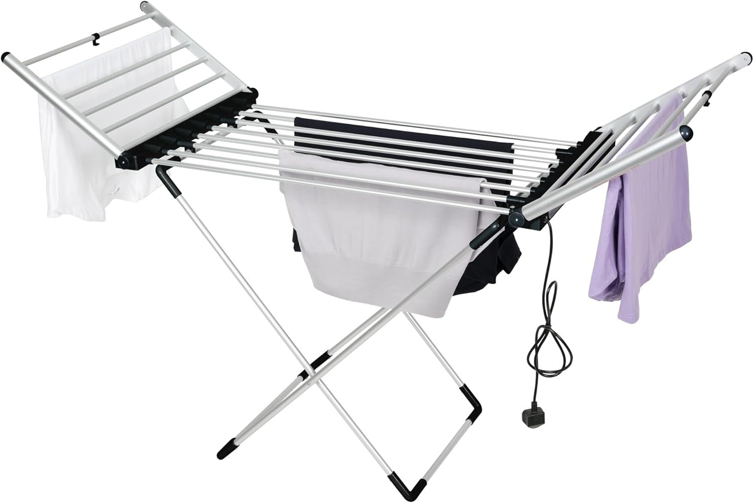 Electric Clothes Airer XL 20 Bar Heated Folding Drying Rack with Timer