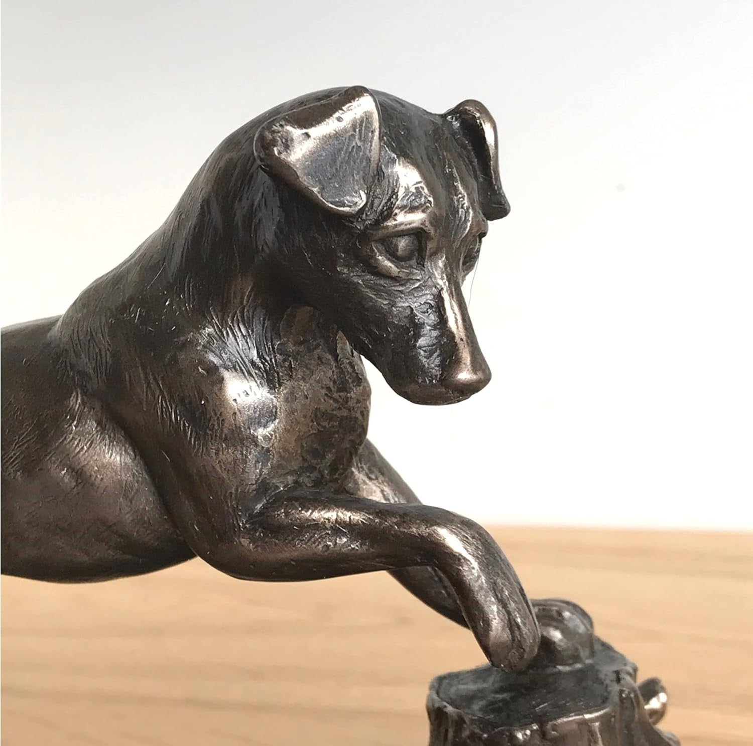 Cold Cast Bronze Jack Russell Terrier Sculpture Dog Ornament Heavyweight Decor
