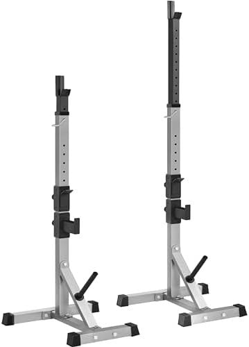 Adjustable Squat Rack Barbell Stand with Dip Station Home Gym Heavy Duty