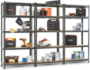 3-Pack 5-Tier Garage Shelves 180x90x40cm Heavy-Duty Adjustable Steel