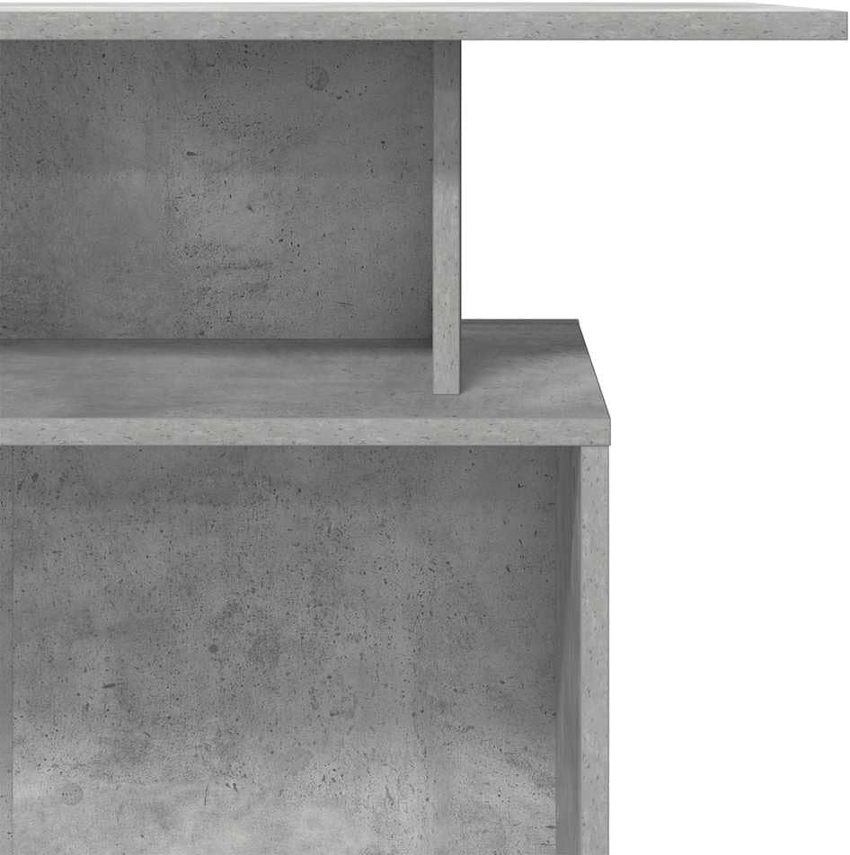 Concrete Grey Reception Desk 100x40x104cm Modern Counter with Storage Shelf