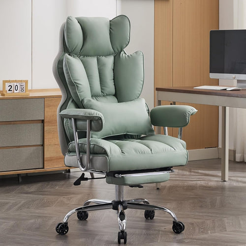 Executive Office Chair Footrest Swivel Adjustable Recliner PU Leather Heavy Duty