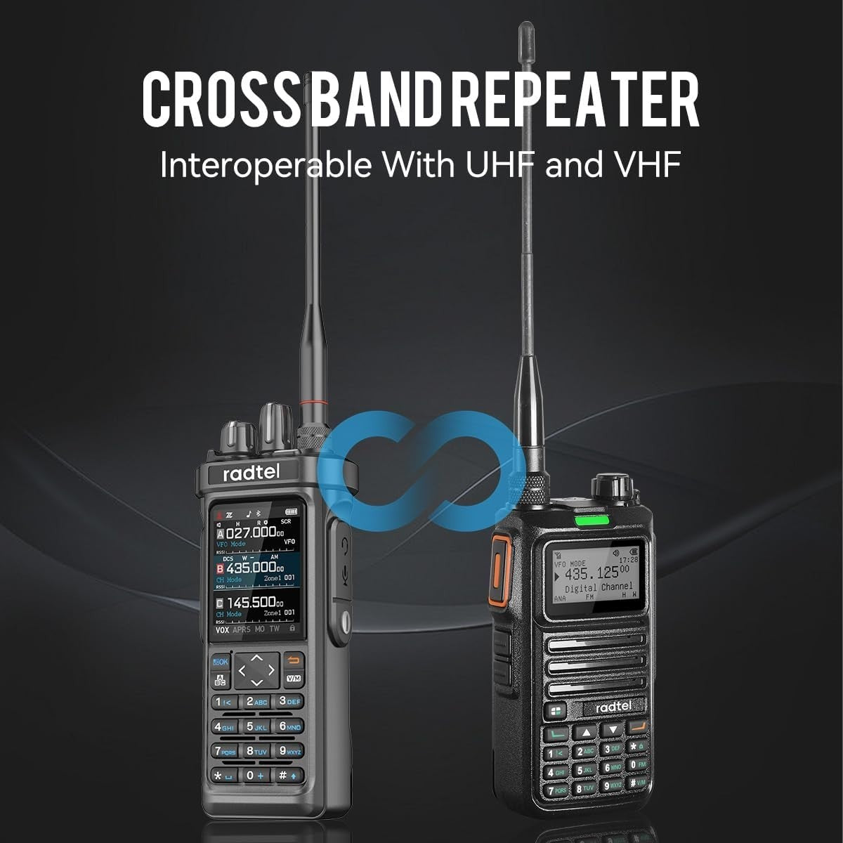 10W Long Range Ham Radio Walkie Talkie GPS APRS Bluetooth NOAA USB-C