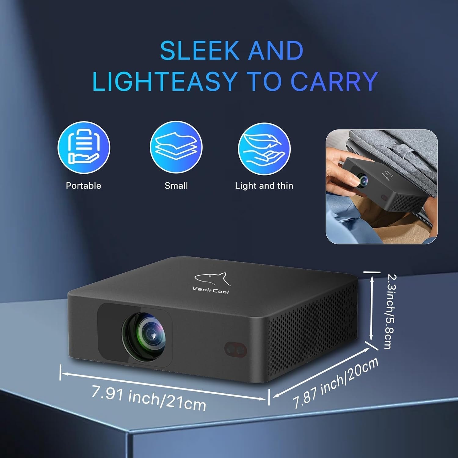 Mini Smart Projector 1080P 4K WiFi 6 Bluetooth 360° Stand