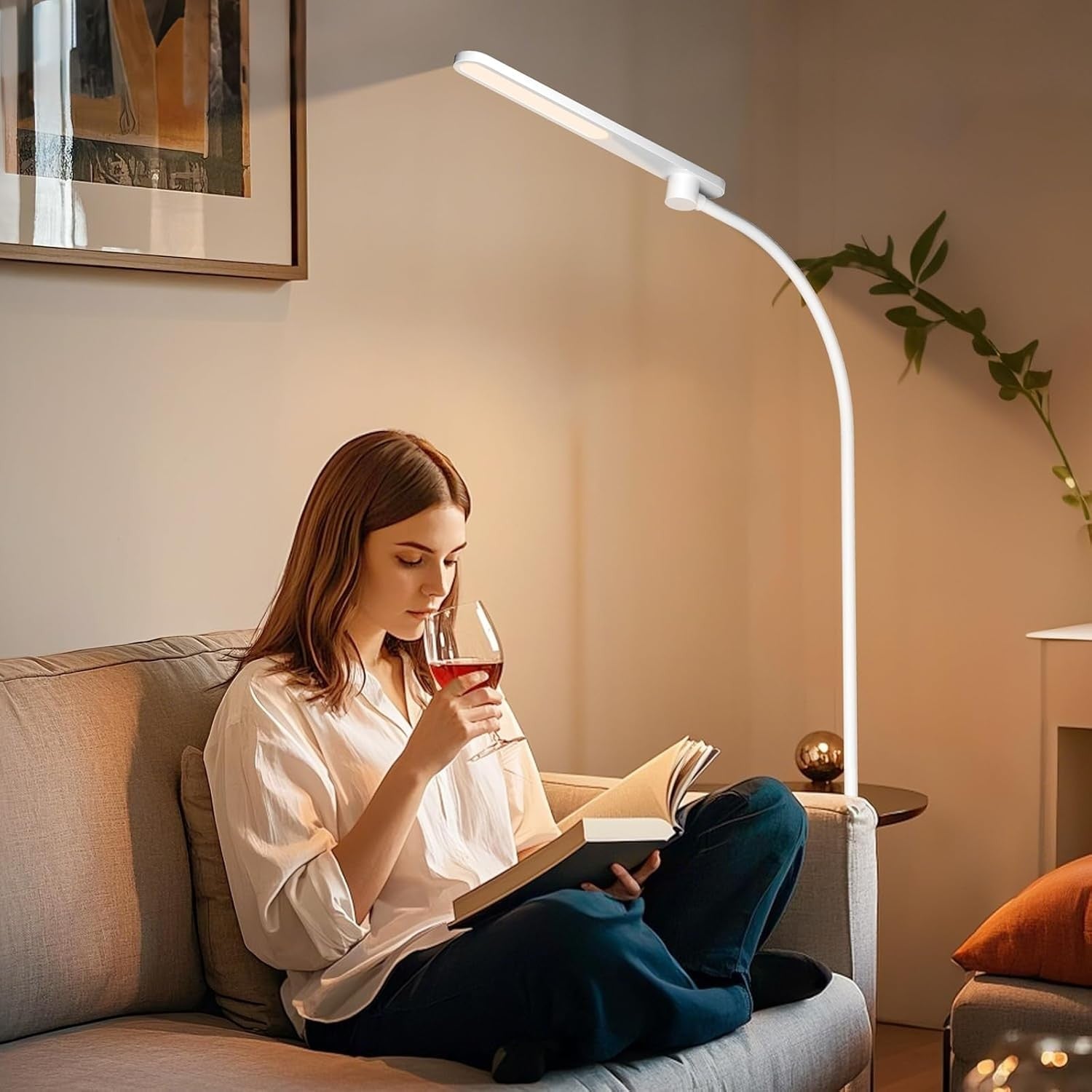 LED Floor Lamp Dimmable Gooseneck Reading Light Tall Standing Office Lamp