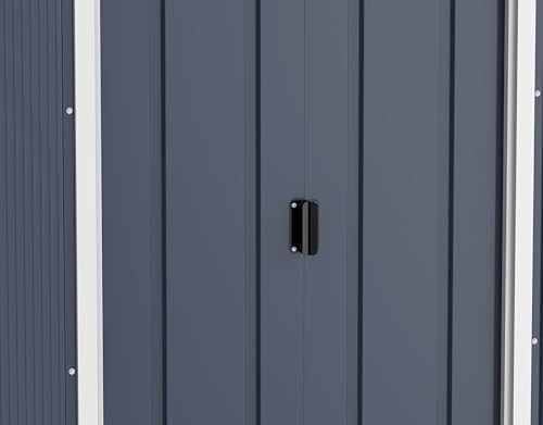 Metal Garden Storage Shed 6x4ft Pent Roof Waterproof Outdoor, Shed Anthracite