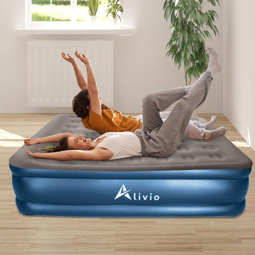 Double Inflatable Air Mattress Bed with Built-In Pump, 48CM High Comfort