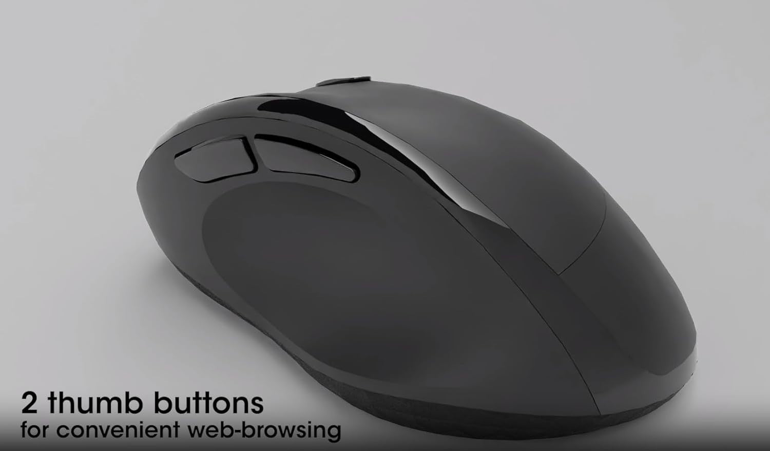 Ergonomic Wireless Mouse USB-C & USB-A Receiver 1600 DPI Black