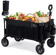 200L Folding Festival Trolley Wagon Heavy Duty Camping Cart Black