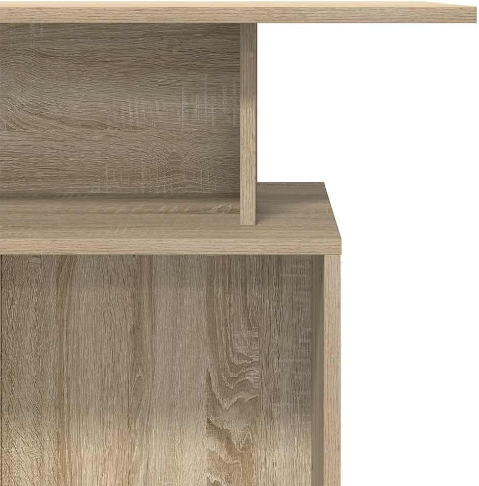 Sonoma Oak Reception Desk 100x40x104cm Modern Counter with Storage Shelves