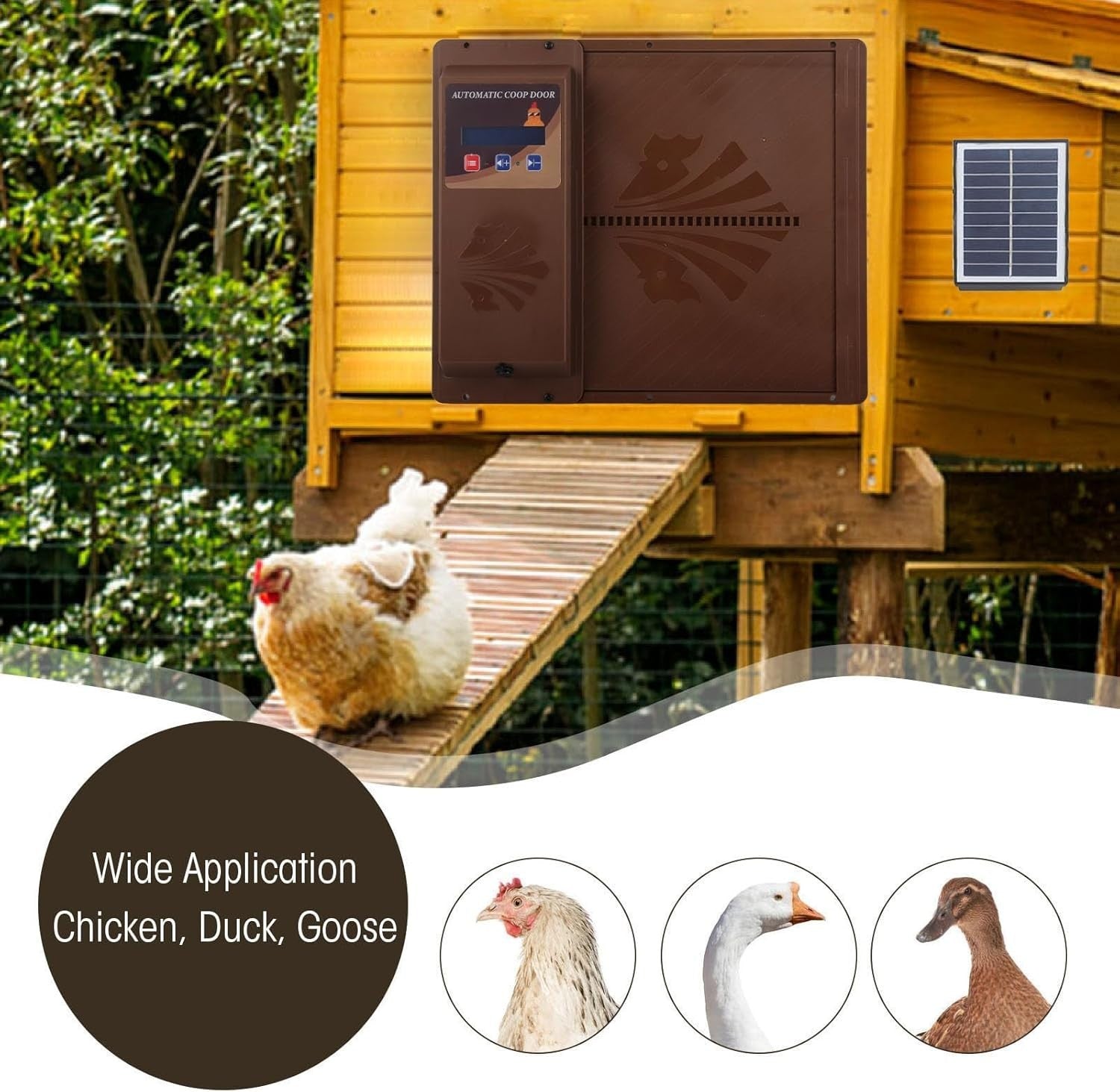 Automatic Chicken Coop Door Timer USB Horizontal Brown