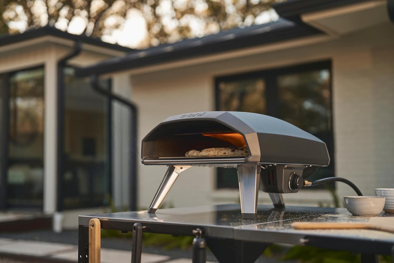 14" Gas Outdoor Pizza Oven Portable Propane Stone Fast Heating Black