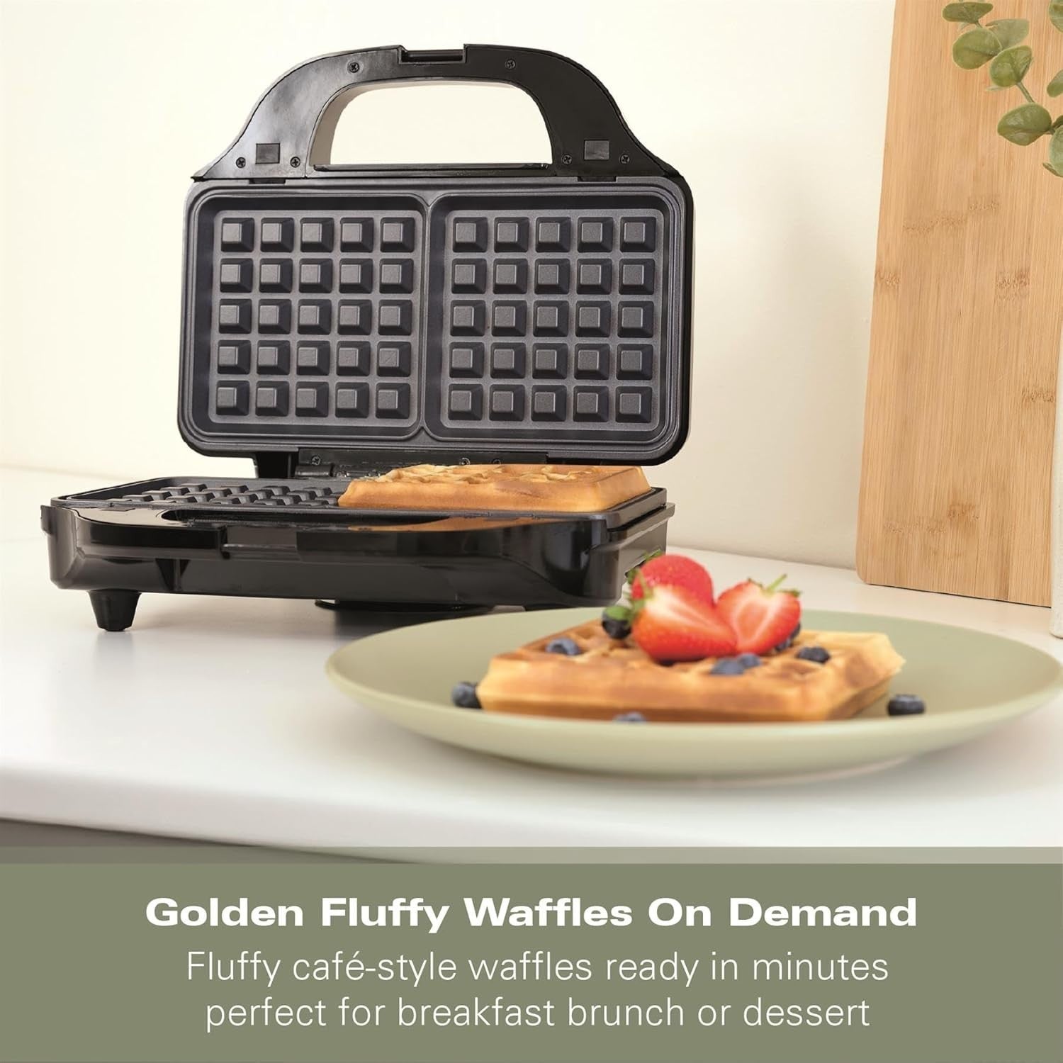 4-in-1 Sandwich Toaster 29.2x25.5x12cm Non-Stick Plates Waffle Panini Omelette
