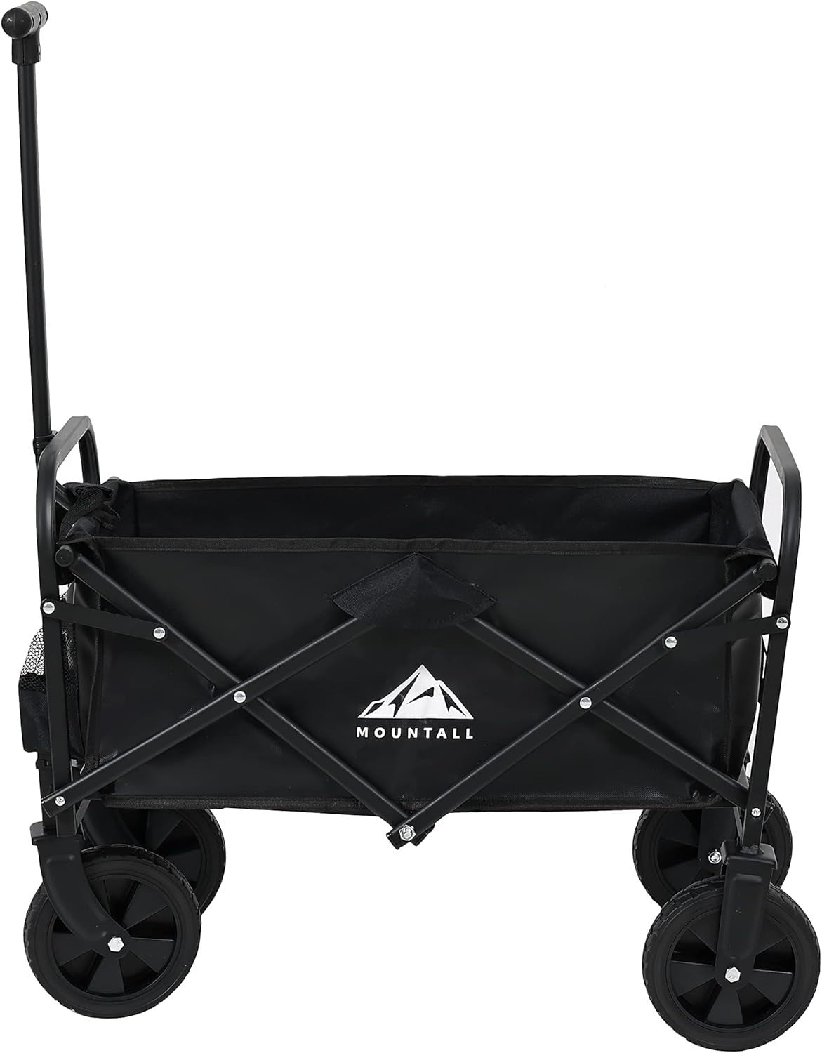Black Mini Folding Garden Wagon 50L Lightweight Festival Camping Trolley 60kg