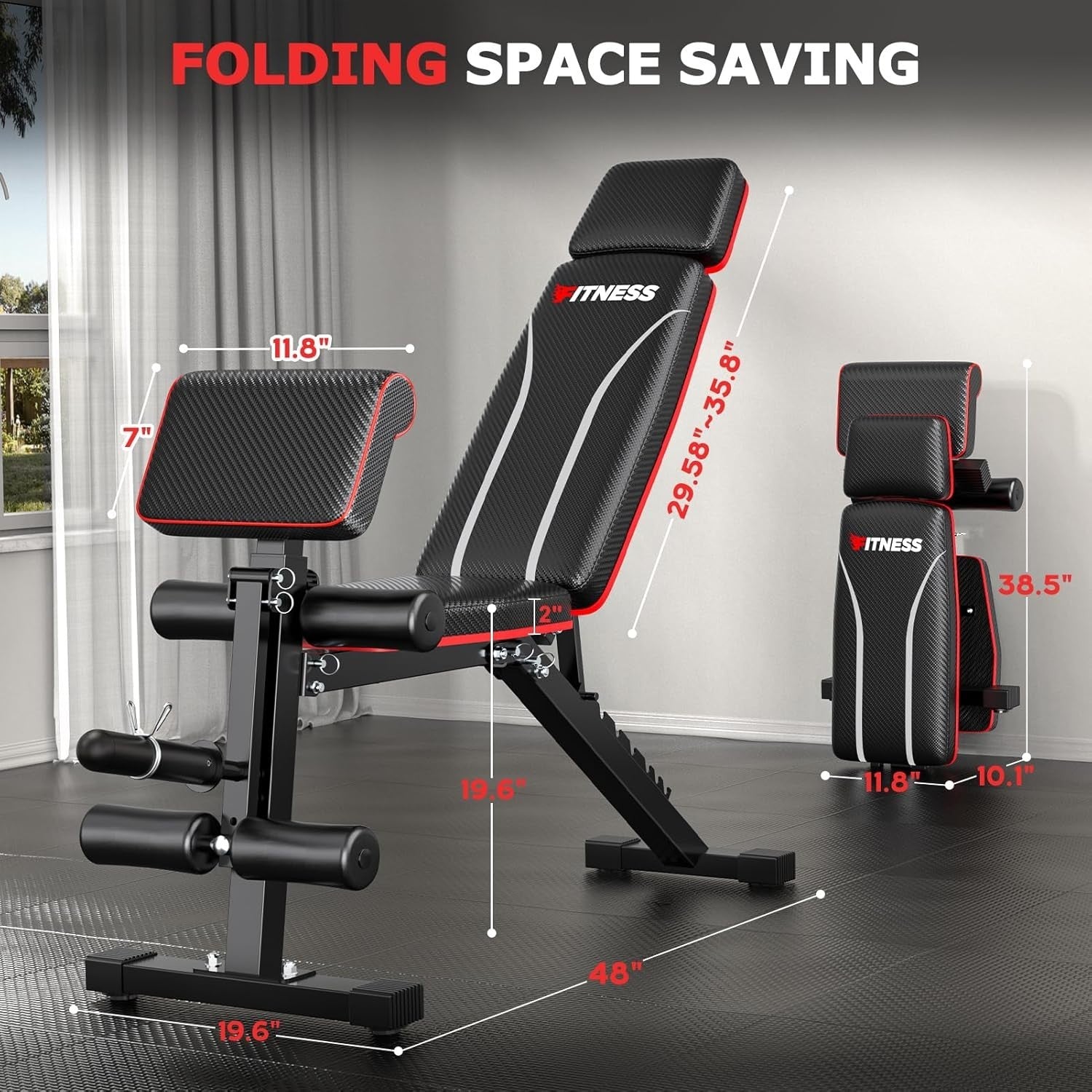 Foldable Multi-Function Weight Bench 800lb Home Gym Strength Trainer