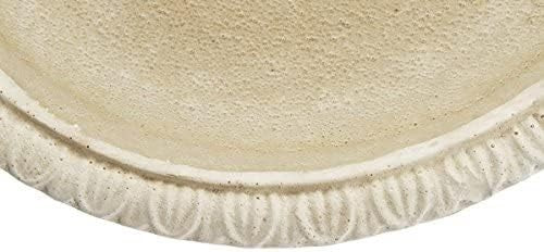 Ivory Stone Bird Bath Bowl 38cm | Round Garden Water Feature Outdoor Decor