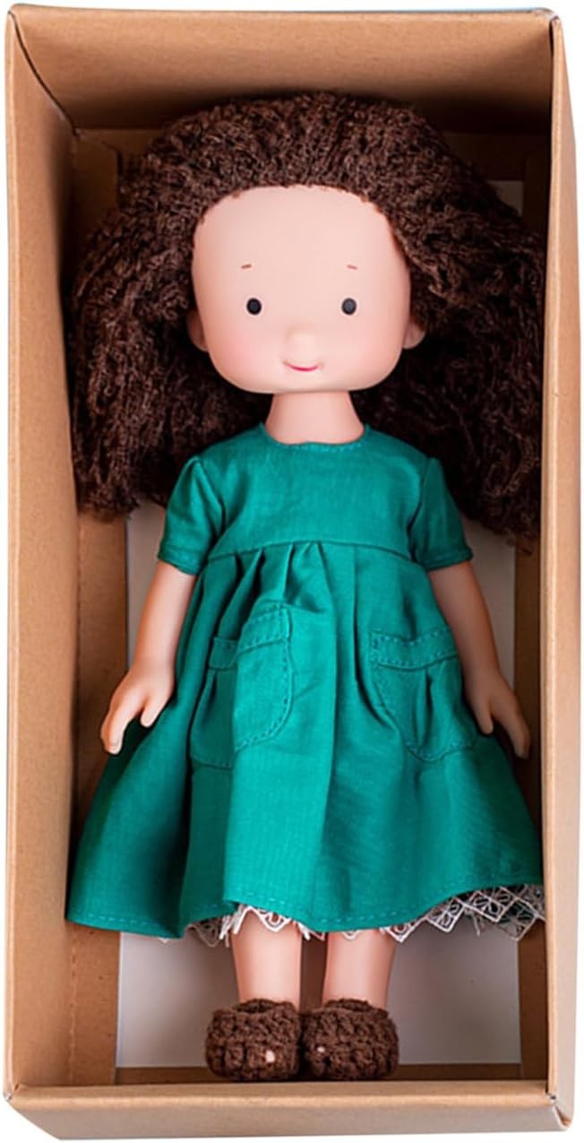 Handmade Knitted Rag Doll Soft Plush Styling Hair Imagination Gift for Girls