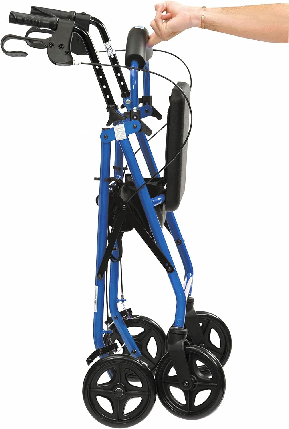 Lightweight 4 Wheel Rollator Walker with Seat Brakes Underseat Bag