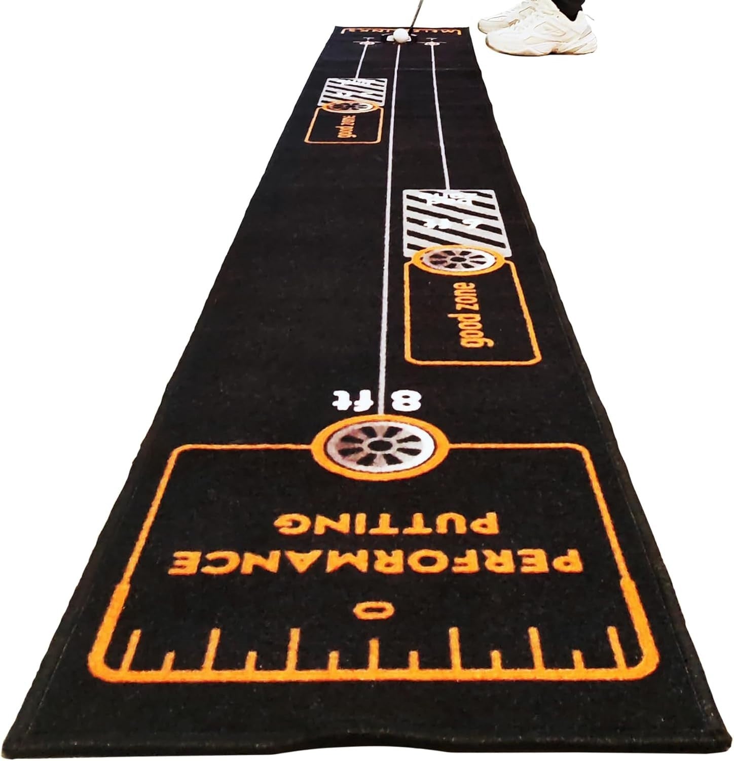 Indoor Golf Putting Mat 10ft Alignment Trainer Non Slip Practice Green